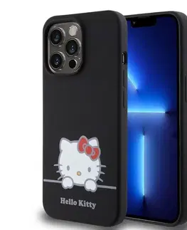 Puzdrá na mobilné telefóny Zadný kryt Hello Kitty Liquid Silicone Daydreaming Logo pre Apple iPhone 13 Pro, čierna 57983116912