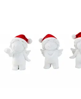 Vianočné dekorácie MAKRO - Anjel s červenou čiapkou 11cm