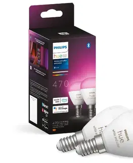 LED osvetlenie Philips SADA 2x LED RGBW Stmievateľná žiarovka Philips Hue WACA P45 E14/5,1W/230V 