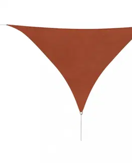 Stínící textilie Tieniaca plachta trojuholníková 5 x 5 x 5 m oxfordská látka Dekorhome Sivohnedá taupe