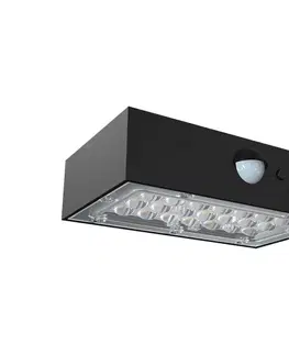LED osvetlenie  LED Solárne nástenné svietidlo so senzorom LED/3W/3,7V 3000K/4000K IP65 čierna 