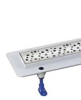 Sprchovacie kúty AQUALINE - MARMI podlahový žľab s roštom z nerezové oceli, L-710, DN50 1702-70