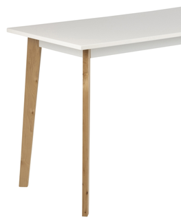 Písacie stoly Dkton Dizajnový písací stôl Niecy 117 cm, biely