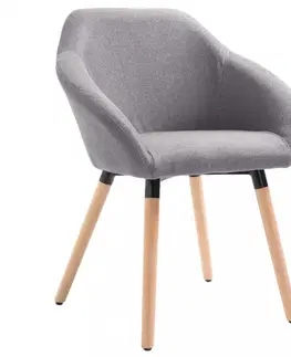 Stoličky Jedálenská stolička látka / drevo Dekorhome Svetlosivá