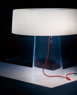 Stolové lampy Prandina Prandina Glam stolová lampa 36 cm číra/biela