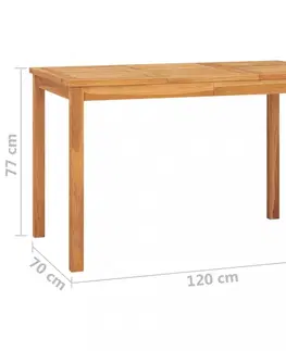 Záhradné stoly Záhradný jedálenský stôl teak Dekorhome 150x90x77 cm