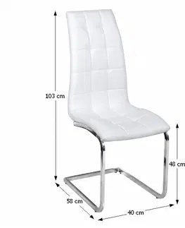 Jedálenské stoličky KONDELA Dulcia jedálenská stolička biela / chrómová