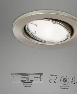 SmartHome zapustené svetla Briloner LED vstavané svetlo Fit Move S, CCT RGB 3gang, nikel