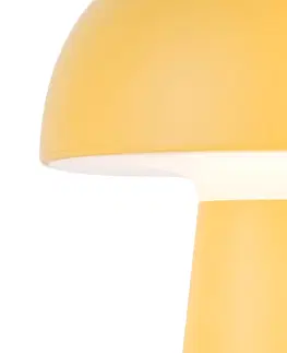 Stolove lampy Stolná lampa žltá vrátane dobíjacieho LED a 3-stupňového dotykového stmievača IP44 - Daniel