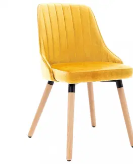 Jedálenské stoličky a kreslá Jedálenská stolička 4 ks látka / buk Dekorhome Hnedá