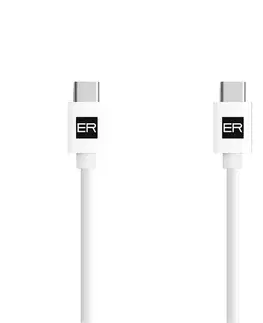 Dáta príslušenstvo ER POWER Dátový a nabíjací kábel USB-C/USB-C, 3A, 2 m, biely ERPWCC3A200-WH