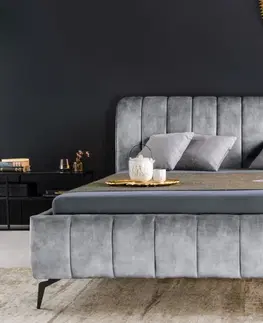 Postele LuxD Dizajnová posteľ Rotterdam 160 x 200 cm sivý zamat