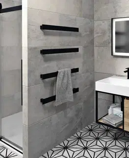 Kúpeľňa SAPHO - SKARA umývadlová skrinka 100x49,5x46,5cm, čierna matná/dub Alabama CG004-2222