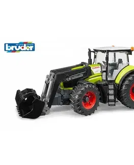 Drevené vláčiky Bruder Traktor Claas Axion s predným nakladačom, 44,5 x 18 x 20,5 cm