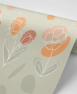 Samolepiace tapety Samolepiaca tapeta minimalistické kvety v decentných tónoch