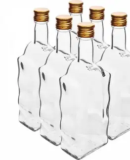 Shakery Kinekus Fľaša sklenená, hranatá, kláštorná, 500 ml, s uzáverom na závit