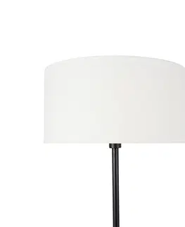 Stojace lampy Stojacia lampa čierna s bielym tienidlom 50 cm - Simplo