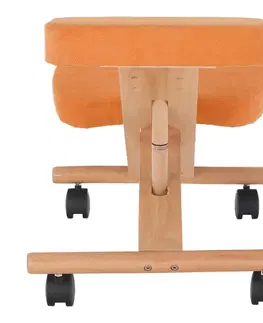 Stoličky Ergonomická kľakačka, oranžová/buk, FLONET