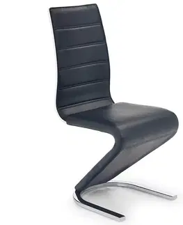 Čalúnené stoličky Stolička K194 kov/ekokoža/preglejka čierna/biela