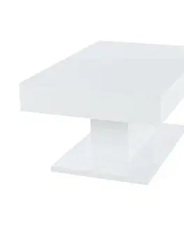 Konferenčné stolíky Konferenčný stôl s úložným priestorom, biela vysoký lesk, DIKARO
