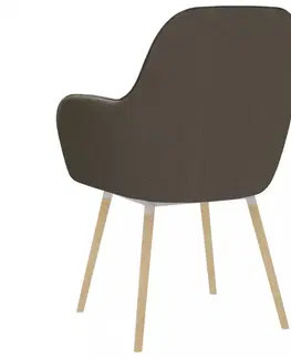 Jedálenské stoličky a kreslá Jedálenská stolička 4 ks látka / bukové drevo Dekorhome Hnedá