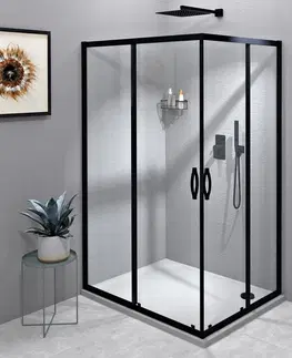 Sprchové dvere GELCO - SIGMA SIMPLY BLACK obdĺžniková sprchová zástena 1100x1000 L/P varianta, rohový vstup GS2111B-02