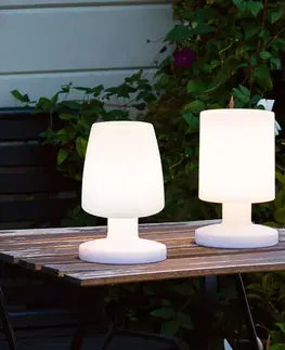 Vonkajšie dekoratívne svietidlá Reality Leuchten Stolná LED lampa Dora s batériou, do exteriéru
