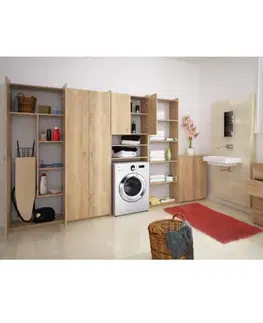 Kúpeľňový nábytok KONDELA Natali skrinka nad práčku dub sonoma