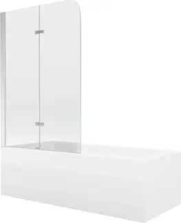 Sprchové dvere MEXEN/S - Cubik obdĺžniková vaňa 160 x 70 cm s panelom + vaňová zástena 100 cm, transparent, chróm 550316070X9010020100