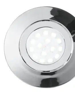 Zapustené svietidlá Eco-Light Stropné zapustené LED svetlo Zenit s IP44, chróm