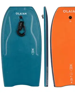 vodné športy Bodyboard 500 s leashom modro-oranžový