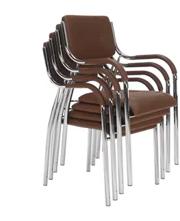Stoličky Stohovateľná stolička, hnedá, ILHAM