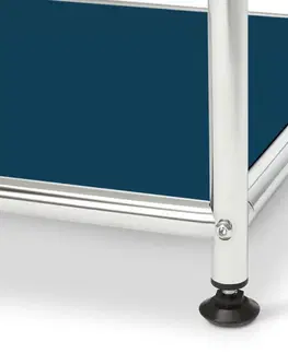 Coffee Tables Kovový odkladací stolík »CN3« so sklenenou plochou, modrý