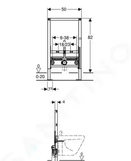 Kúpeľňa GEBERIT - Duofix Predstenová inštalácia na bidet, výška 82 cm, univerzálna 111.515.00.1