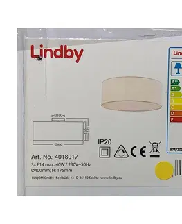 Svietidlá Lindby Lindby - Stropné svietidlo HENRIKA 3xE14/40W/230V biela 