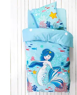 Bavlnené Detská posteľná bielizeň s motívom morskej víly Doris pre 1 osobu, bavlna