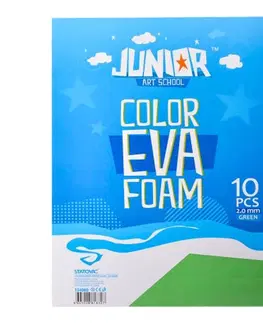 Kreatívne a výtvarné hračky JUNIOR-ST - Dekoračná pena A4 EVA zelená 2.0 mm, sada 10 ks