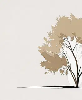 Obrazy stromy a listy Obraz minimalistický strom s listami