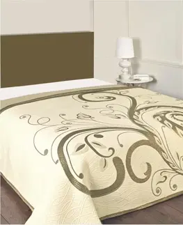 Prehozy Forbyt Prikrývka na posteľ, Dominic, hnedozlatá 140 x 220 cm