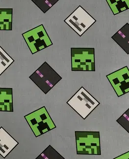 Obliečky Jerry Fabrics Bavlnené obliečky Minecraft Hostile Mobs svietiace, 140 x 200 cm, 70 x 90 cm