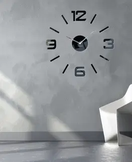 Hodiny 3D Nalepovacie hodiny DIY Admirable Sweep z54g-1, čierne 50-75cm