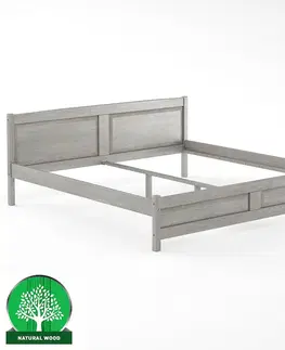 Drevené postele Posteľ borovica LK104–200x200 grey