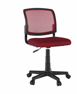 Kancelárske stoličky KONDELA Ramiza detská stolička na kolieskach tmavočervená / čierna