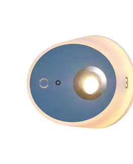 Nástenné svietidlá Carpyen LED svetlo Zoom, bodové svetlá, výstup USB, modrá