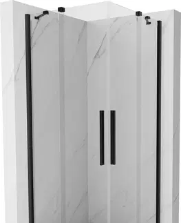 Sprchovacie kúty MEXEN/S - Velar Duo štvorcový sprchovací kút 100 x 100, transparent, čierna 871-100-100-02-70