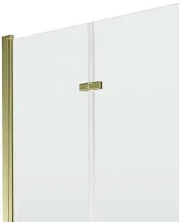 Sprchové dvere MEXEN - Castor vaňová zástena 2-krídlo 100x150 cm, transparent, zlato 892-100-002-50-00