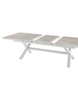 Stolčeky DEOKORK Hliníkový stôl BERGAMO I. 220/279 cm (biela)