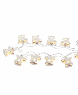 Svietidlá LED svetelná reťaz s drevenými anjelikmi