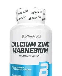 Horčík (Magnézium) Calcium Zinc Magnesium - Biotech USA 100 tbl
