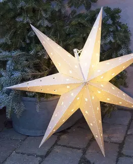 Vianočné svetelné hviezdy STAR TRADING IP44 deko hviezda Alice interiér a exteriér, biela